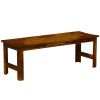2-Seat Wood Garden Bench, Patio Bench Outdoor Bench with Slatted Seat, Backless Front Porch Bench for Park, Garden, Poolside, Deck, Carbonized