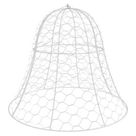 6 Pack Garden Cloches for Plants, 16" x 13" Metal Crop Cage, Plant Cages to Keep Animals Out, White