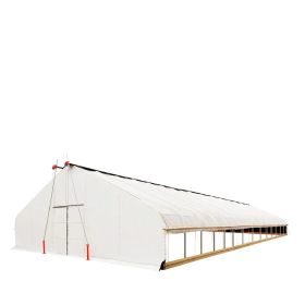 Pro Series 30' x 60' Light Deprivation Two Layer Cover Greenhouse Grow Tent, 6-mil Blackout Tarp and Clear Film, Cold Frame, Hand Crank Roll-Up Sides