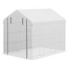 Large Walk-in Greenhouse: White with Shelving, PE Cover & Roll-Up Door for Garden & Outdoor Use|