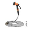 Metal Garden Hose 150 ft, Rust Proof Stainless Steel Water Hose, Heavy Duty Backyard Hose with 10 Function Nozzle, No-Kink & Flexible Water Pipe