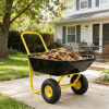 Two-wheeled barrow, garden cart, 10-inch pneumatic wheels(Yellow + Black)
