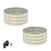 2 Pcs 2×2×1ft Raised Garden Bed, Round Galvanized Outdoor Planter Box, Metal Garden Bed for Planting Vegetables Fruits Flowers, White