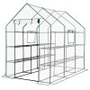 Large Walk-in Greenhouse with PE Cover & Side Windows, 12-Shelf Indoor Outdoor Portable Greenhouse for Garden Backyard, 56 x 85 x 77", White