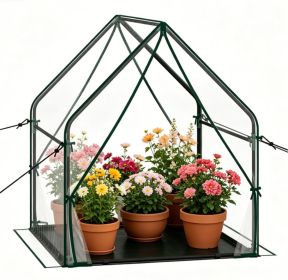 36" x 36" x 43" Mini Outdoor Greenhouse with Detachable PE Bottom Mat
