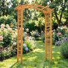 7.5' round Outdoor Garden Style Arbor Arch Trellis Fir Wood Rustic Elegance for Plant Climbing Support