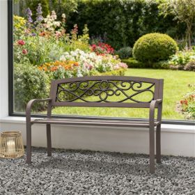 Outdoor bench, armchair, garden bench, porch bench, courtyard chair, brown