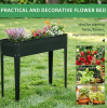 Dark Gray Metal Raised Garden Bed Elevated Planter Box with Legs And Drain Holes for Gardening And Plant Cultivation