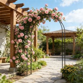 Garden arch, garden frame, arch frame, plant climbing frame, black