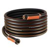 Garden Hose, 50 ft 5/8" Heavy Duty 4-Layer Rubber Water Hose, 150PSI Working & 600PSI Burst, Flexible & Non-kink Outdoor Waterhose with 3/4" Fitting