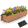 Pine Wood Raised Garden Bed with Drainage Holes & Protective Liner, Indoor Outdoor Planter Box for Herbs/Vegetables/Flowers