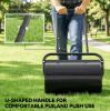 Black 20-Inch Lawn Roller for Garden Push/Tow behind with 10 Gal Capacity Fill with Water Or Sand for Soil Flattening