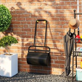 Black 20-Inch Lawn Roller for Garden Push/Tow behind with 10 Gal Capacity Fill with Water Or Sand for Soil Flattening