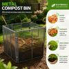 172Gallon Large Compost Bin Outdoor - Metal Wire Mesh Compost Bins with Rust-Proof Coating, Easy to Assemble Square Garden Compost Bin for Yard Waste