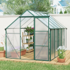 No provide self pick-up 6X10FT Polycarbonate Greenhouse Raised Base and Anchor Aluminum Heavy Duty Walk-in Greenhouses for Outdoor Backyard in All Sea