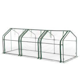Mini Greenhouse with PVC Cover, Indoor Outdoor Plant Gardening Green House for Garden Backyard, 106*36*36in, White