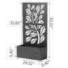 Metal Garden Bed with Trellis, 43 Inch Height Metal Planter Box with Trellis, Garden Box for Climbing Plants Vegetable