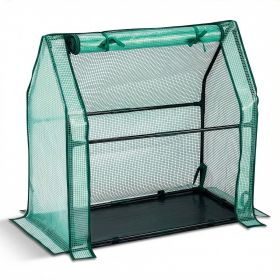 Mini Greenhouse with PE Cover, Indoor Outdoor Plant Gardening Green House for Garden Backyard, 36*18*33in, Green