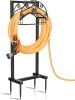 Garden Hose Holder - Upgraded Water Hose Holder Stand with Storage Basket Holds 151ft, Heavy Duty Freestanding Garden Hose Hanger Storage Rack