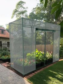 Garden Plant Netting Crop Cage for Garden Raised Bed 6.5 x 3.3 x 6 Ft Plant Cover Cage Protectors for Outdoor Plants with Frame and Zippered Door