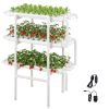 Hydroponics Growing System Kit, 3-Tier 108 Sites UPVC Pipe Hydroponic Grow Kit with Timed Irrigation, Sun & Light Blocking Pipes