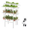Hydroponics Growing System Kit, 3-Tier 90 Sites UPVC Pipe Hydroponic Grow Kit with Timed Irrigation, Sun & Light Blocking Pipes