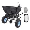 Tow Behind Broadcast Spreader, 130LBS Capacity, Tow/Push Garden Spreader with 13 in Tires, 30 Adjustable Setting & 9.8 ft Spreading Width