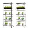 DIY Plant Shelf with Grow Lights, 71 in Tall Indoor Plant Stand with Wheels, 192W 5000K Full Spectrum Grow Lights