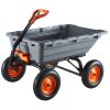 Garden Dump Cart, 1500 lbs Poly Dump Cart, Garden Carts Dumps Wagon with 90° Quick-Dumps Mechanism, Adjustable Handle, 270° Flexible Rotating Bearings