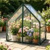 36" x 20" x 34" ortable Mini Greenhouse with PE Bottom Mat, Waterproof Clear PVC Plant Grow Tent with Metal Frame