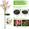 4 packs of solar lights, with 16 larger artificial lilies, multi-color color changing lights, solar garden decorative lights