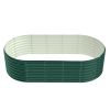 8×4×2ft Raised Garden Bed, Oval Galvanized Outdoor Planter Box, Metal Garden Bed for Planting Vegetables Fruits Flowers, Green