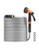 Metal Garden Hose 200 ft, Rust Proof Stainless Steel Water Hose, Heavy Duty Backyard Hose with 10 Function Nozzle, No-Kink & Flexible Water Pipe