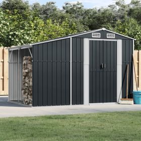 Garden Shed Anthracite Galvanized steel, Polypropylene Large