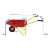 Children's metal wheelbarrow, children's heavy wheelbarrow, metal structure wheelbarrow, steel tray, can be used in gardens, loading leaves, soil