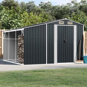 Garden Shed Anthracite Galvanized steel, PP (polypropylene) Large