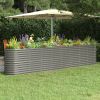 Garden Raised Bed Galvanized Steel 130.7"x15.7"x26.8" Gray