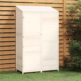 Garden Shed White Solid fir wood 40.2x20.5x68.7 in Garden Shed