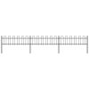 Garden Fence with Hoop Top Steel 211.4"x23.6" Black