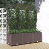 Garden Planter with Trellis Brown 47.2x15.7x53.5" PP