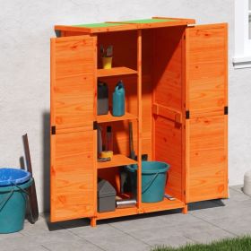 Garden Tool Shed Brown Solid Pine Wood, Plywood Medium