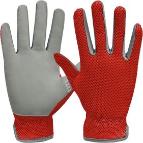 6 Pairs Women's Gardening Gloves, Pack of 12 Medium Size Scarlet Breathable Workwear Gloves, Cotton Garden Gloves