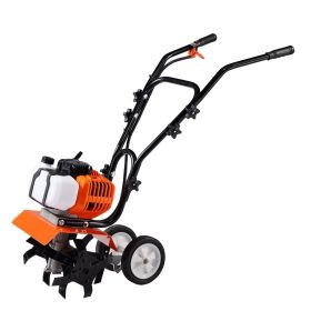 VEVOR Tiller Cultivator, 43CC 2-Stroke Garden Cultivator, Tiller with 4 Steel Adjustable Front Tines for Lawn, Garden and Field Cultivation