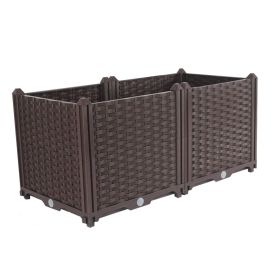 31.5 inches Deep Planter Box – Durable Outdoor Plastic Garden Bed for Vegetables, Herbs, and Flowers, Space-Saving Raised Garden Container