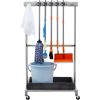 Garden Tool Organizer, 10 Slots with Hooks, Yard Tool Tower Rack with Wheels for Garage Organization and Storage, Hold Long-Handled Tool/Rake/Broom