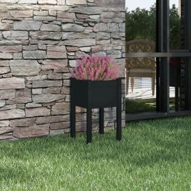 Garden Planter Black Solid Pinewood Medium Durable