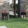 Garden Planter Set of 2 Black Solid pinewood 27.6 in high