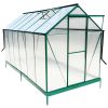 6.3'*12.2'*7' Polycarbonate Greenhouse, Heavy Duty Outdoor Aluminum Walk-in Green House Kit with Rain Gutter, Vent and Door for Backyard Garden