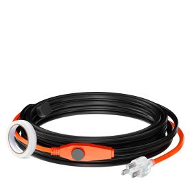 Pipe Heating Cable, 18FT 7W/FT Heat Tape for Pipes with Built-in Thermostat, Water Pipe Heat Cable Protects PVC Hose