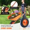 Wheelbarrow Cart, 6 Cu. Ft. Load & 330 lbs Capacity, One Wheel Garden Dump Cart Wheel Barrow with Metal Handle & 16" Wide Track Wheels